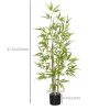 2-Pack 4ft Indoor Artificial Bamboo Plant with Pot Fake Greenery for Home Office Living Room Decor