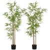 2-Pack 6ft Indoor Artificial Bamboo Plant with Pot Fake Greenery for Home Office Living Room Decor
