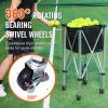 Foldable Tennis Ball Hopper, Holds 180 Tennis Balls, Lightweight Aluminum Alloy Tennis Ball Basket Cart with Wheels, Removable Bag, Carry Bag