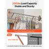 Clothes Rack, Rolling Clothing Garment Rack with 2 Hanging Rods and Storage Basket, 330 lbs Load Capacity