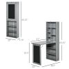 Wall Mounted Table Foldable Desk With Blackboard And Side Shelf, Multi-Function Computer Office Workstation, Gray