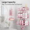 5 Pack Shower Caddy Organizer Rack Shelf for Inside Shower, Adhesive Bathroom Wall Storage Basket Rustproof Stainless Steel Shampoo Holder