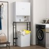 1PC Over The Toilet Storage Cabinet with 2 Doors and Adjustable Shelf Bathroom Shelves