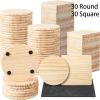 30pcs Unfinished Wood Coaster for Crafts