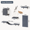 Wall Mounted Cat Shelves Set of 5, Cat Wall Furniture with House, Platform, Hammock, Bridge and Mat, Solid Wood Cat Climbing Shelf with Felt Cover