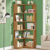 6-Story Bookcas Corner Shelf Rack for Living Room Bedroom Office Organization Storage Furniture