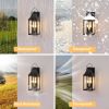 20'' Outdoor Wall Light,2-Pack Porch Light Outdoor Wall Sconce Lantern, 2-Light Modern Black Exterior Lighting Fixture Wall Mount