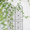 2 Pack Metal Garden Trellis 86.7" x 19.7" Rustproof Trellis for Climbing Plants Outdoor Flower Support Black