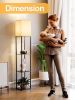 Floor Lamp with Shelves for Living Room, Shelf Floor Lamp with 3 CCT LED Bulb