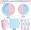 350 Pcs Baby Gender Reveal Plates and Napkins