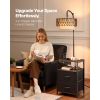Floor Lamp with Table, 2-Tier End Table with 2 Drawers and 3 Color Temperature LED Bulb