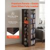 Media Storage Cabinet, CD Rack Tower, 34 Compartments Rotating Media Tower Rack for CDs, DVDs, Books and Game Discs, DVD Stand for Living Room
