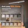 LED Desk Lamp for Office Home, Eye-Caring Desk Light with Stepless Dimming Adjustable Flexible Gooseneck