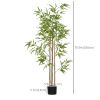 2-Pack 6ft Indoor Artificial Bamboo Plant with Pot Fake Greenery for Home Office Living Room Decor