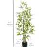 4ft Indoor Artificial Bamboo Plant with Pot Fake Greenery for Home Office Living Room Decor
