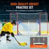 Hockey Goal with Backstop and Targets, Street Steel Hockey Net, 72" Pro Hockey Training Goal Set, Portable Indoor Outdoor Hockey Goal with Net