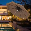9 Feet Solar Powered Thatched Tiki Patio Umbrella with Led Lights