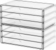 2 Pack Acrylic Storage Drawers With 6 Drawers,Stackable Desk Organizer and Makeup Organizer,Large Clear Office Supplies Organizer for Pen,Stationary
