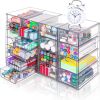 Acrylic Organizer with Drawers | 20 Drawers 4 Sets | Desk Organizer and Storage, Clear Makeup Organization