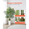 Artificial Areca Palm Tree 6 ft, Fake Palm Tropical Plants with White Tall Planter, Faux Floor Silk Plant in Pot