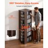Media Storage Cabinet, CD Rack Tower, 34 Compartments Rotating Media Tower Rack for CDs, DVDs, Books and Game Discs, DVD Stand for Living Room