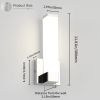 Chrome Wall Lights for Bedroom Modern Indoor LED Hallway Sconces Corner Light 12" Inch Height 12W 4000K Bedside Stair Sconces Wall Lighting Lamps 110V