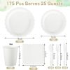 175 Pcs White Paper Plates and Napkins