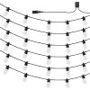RGB Outdoor String Lights, 100FT, Outside Patio Lights with APP Control 30 Bulbs, 15 Single-Color Adjustable Brightness Time Setting