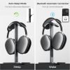 Headphone Stand for Airpods Max with Sleep Mode Aluminum Headphone Holder with Anti-Slip Base & Protective Leather Pad for Home/Game Room/Shop Headpho