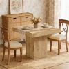 100cm High Dining Table - Square Kitchen Table for 4 People with Thick Platter Modern Home Furniture Living Room Table (table only)