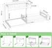Pull Out Cabinet Organizer 2 Tier Slide Out Sink Shelf Cabinet Storage Shelves, Storage for Kitchen Bathroom, White, 2 Pack