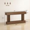 63 Inch Long Console Table, Vintage Narrow Entryway Table with Storage Shelf for Living Room and Hallway, Brown