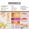 Soap Making Kit, Bamboo Cutting Box and Inner Box with Silicone Mold, Stainless Steel Straight Cutter and Wavy Cutter, 100 Bags and 105 Stickers