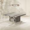 Square Coffee Table, Center Table with 1.6" Thick Tabletop, Gray Wood Grain