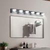 (Same as W1340110595/L2010) 45" Modern 6-Light LED Vanity Light, Sleek Black Bathroom Wall Light Fixture for Mirror, Shower, and Bathroom Decor