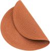Round Placemats Set of 6 Washable 15 inch Round Placemat Cotton Polyester Woven Braided Table Place Mats for Dining Table Decor, Dark Orange