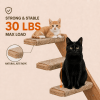 Wall-Mounted Cat Stairs Set with Shelf, Includes 2x 4-Step Cat Climbing Ladders & 1x Wall Shelf, Paulownia Wood Steps Wrapped in Jute Rope
