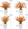 4 Pcs Small Potted Artificial Plants 10inch Fake Fall Plants in Pots Faux Fall Flowers with Pots for Indoor Home Bathroom Bedroom Office Shelf Tableto