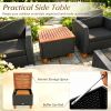 7 Pieces PE Rattan Sectional Sofa Set Patio Furniture with Armchairs And Table Outdoor Garden Sectional Couch Set