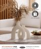Hug Donut Decorative Vase Set - Modern Nordic Boho Style Vases Home Decor, Matte Ceramic Decorations for Living Room Shelf