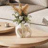 White Vases for Decor, Heart Shaped Ceramic Vase Set of 2, Nordic Heart Shaped Vases