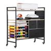 Rolling Craft Cart and Storage Table, Compatible with Cricut Machines, Crafting Table Organization Workstation