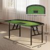 Poker Table Foldable, 72" Portable Casino Blackjack Table for 8 Players with Felt Surface, Cup Holders, Green