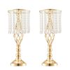 12PCS 49cm/19.3' Tall Crystal Wedding Flower Stand, Metal Wedding Centerpiece Vase