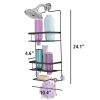 Premium Matte Black Hanging Shower Caddy with 2 Shelves and Soap Tray
