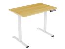 Electric Standing Desk Whole Piece Adjustable Height Desk Home Office Computer Workstation Sit Stand up Desk (White Frame + Maple Top)