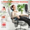 Massage Office Chair with 6-Point Vibration, Pet-Friendly Faux Leather Ergonomic Executive Desk Chair, Light Gray