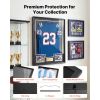 Jersey Frame Display Case, 35.4 x 27.6 x 1.5 in, Lockable Wooden Sport Jersey Shadow Box with 98% UV Protection PC Panel and Hanger