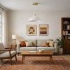 Astral Single Light White Pendant Lamp with Golder Brass Finish for Entrance Kitchen Island 14"D × 8"H