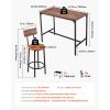 Bar Table, 5PCS 47″ Bars Tables Set, Bar Tables and Chair Set with Rounded Edge Design, Rectangular Pub Table with Four Stools for Living Room